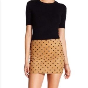 NWOT Alice+Olivia Suede Studded Skirt